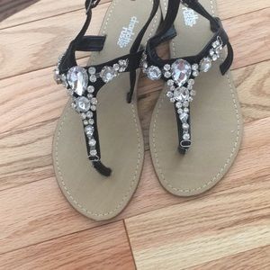 Rhinestone thing sandals